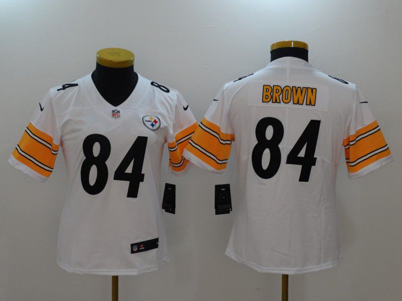 Women Pittsburgh Steelers 84 Brown White Nike Vapor Untouchable Limited NFL Jerseys